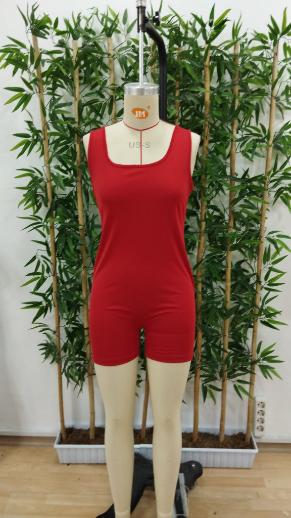 Kadın Kare Yaka Sırt Dekolte Detay Dalgıç Bodycon Mini Tulum